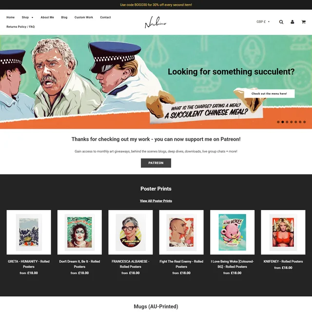 Illustrated brand storefront